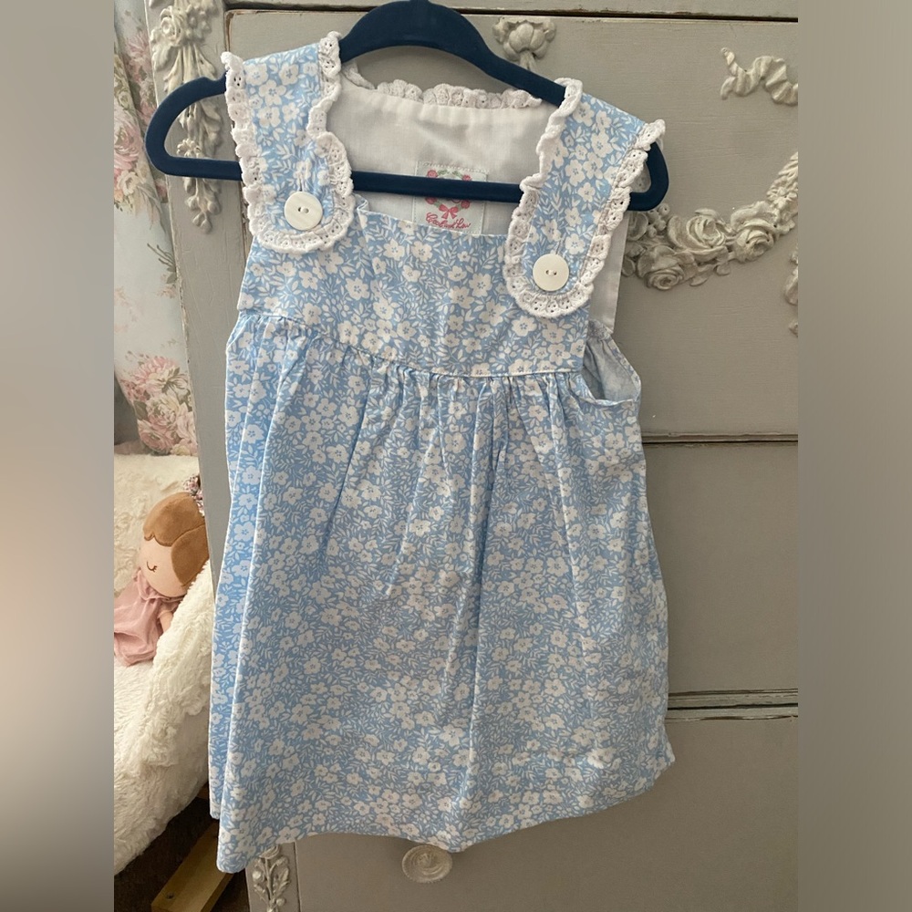 Blue and white Cecil and Louse dress 18months